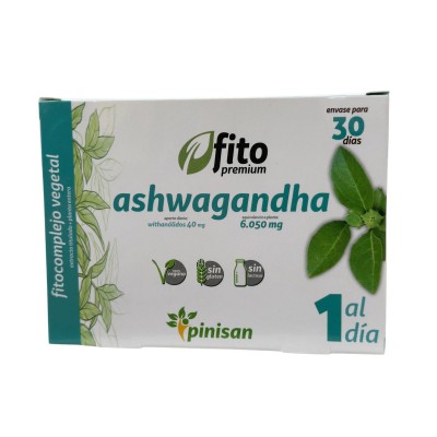 Fito Premium ASHWAGANDHA (Withania somnifera) 6.050mg 30Cápsulas de Pinisan Pinisan MYC-00857 Estados emocionales, ansiedad, ...