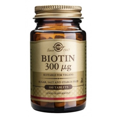 Biotina 300mcg. 100 comprimidos de Solgar Solgar 050280 Vitaminas y Minerales salud.bio