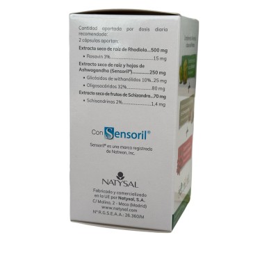 Calmogene® ó Rhodiola Complex® (Rhodiola rosea, Ashwaganda, Schizandra) 60 Cápsulas de Natysal Natysal  Estados emocionales, ...