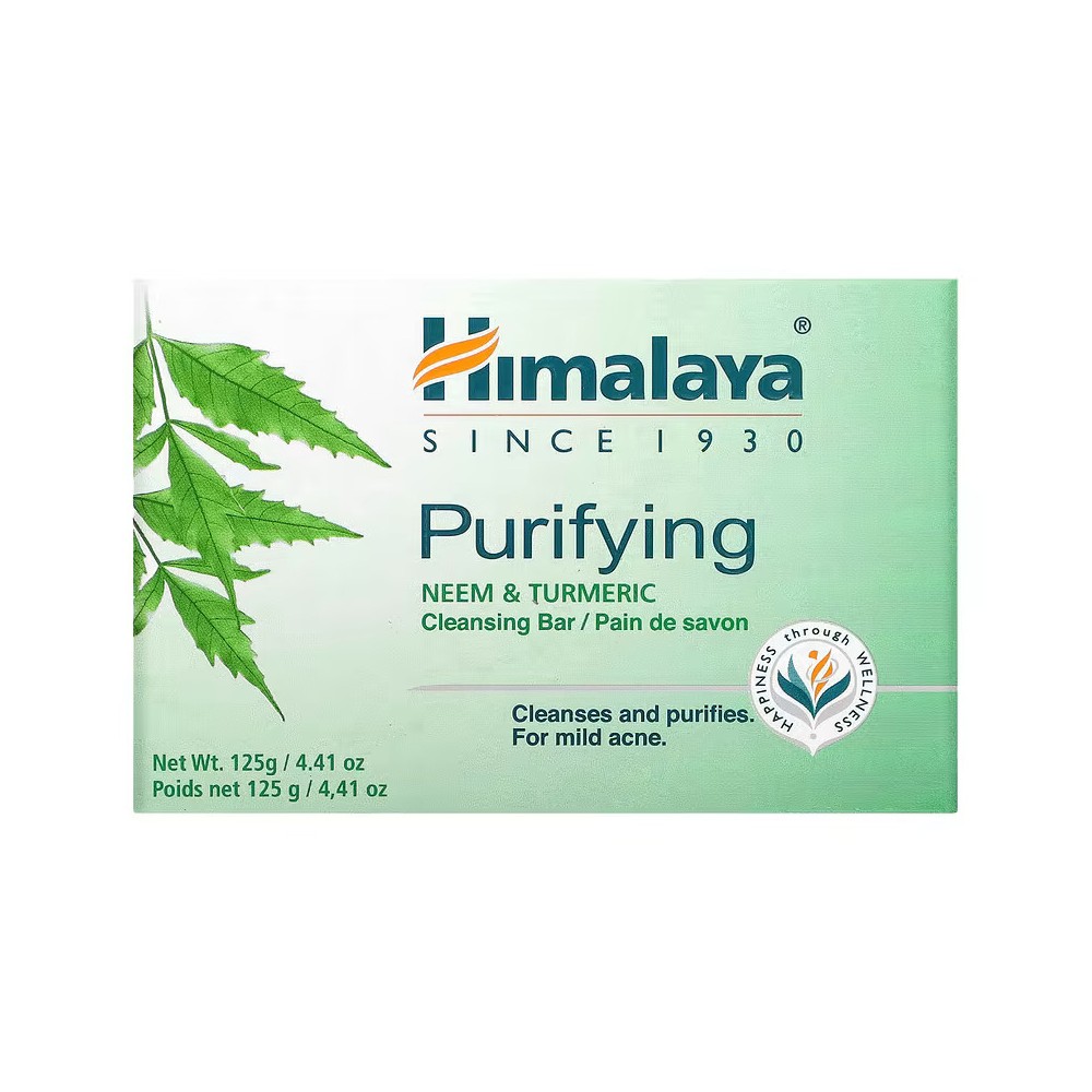 Jabón purificante, Nim y cúrcuma, 125 g de Himalaya Himalaya HIM-50070 Cuidado externo e higiene salud.bio