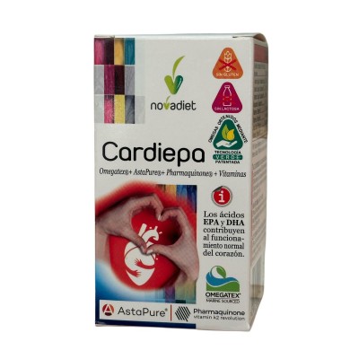 CARDIEPA, Refuerzo cardiovascular, 60 Perlas de Novadiet Novadiet NOV-10042 Sistema circulatorio salud.bio