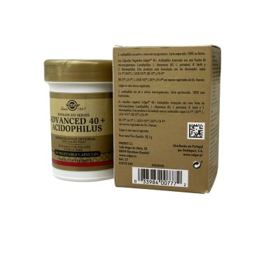 PROBIÓTICO Avanzado 40 Plus Acidophilus (Advanced 40+ Acidophilus 60 cápsulas) de solgar Solgar SOL-00777 Ayudas aparato Dige...