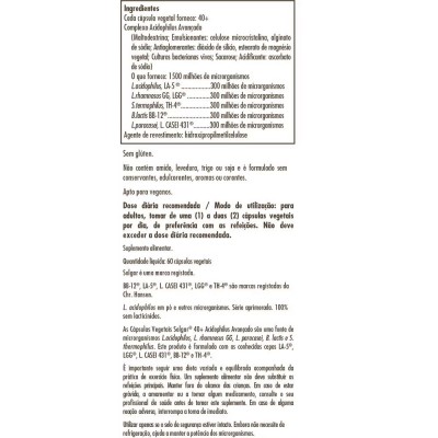 PROBIÓTICO Avanzado 40 Plus Acidophilus (Advanced 40+ Acidophilus 60 cápsulas) de solgar Solgar SOL-00777 Ayudas aparato Dige...