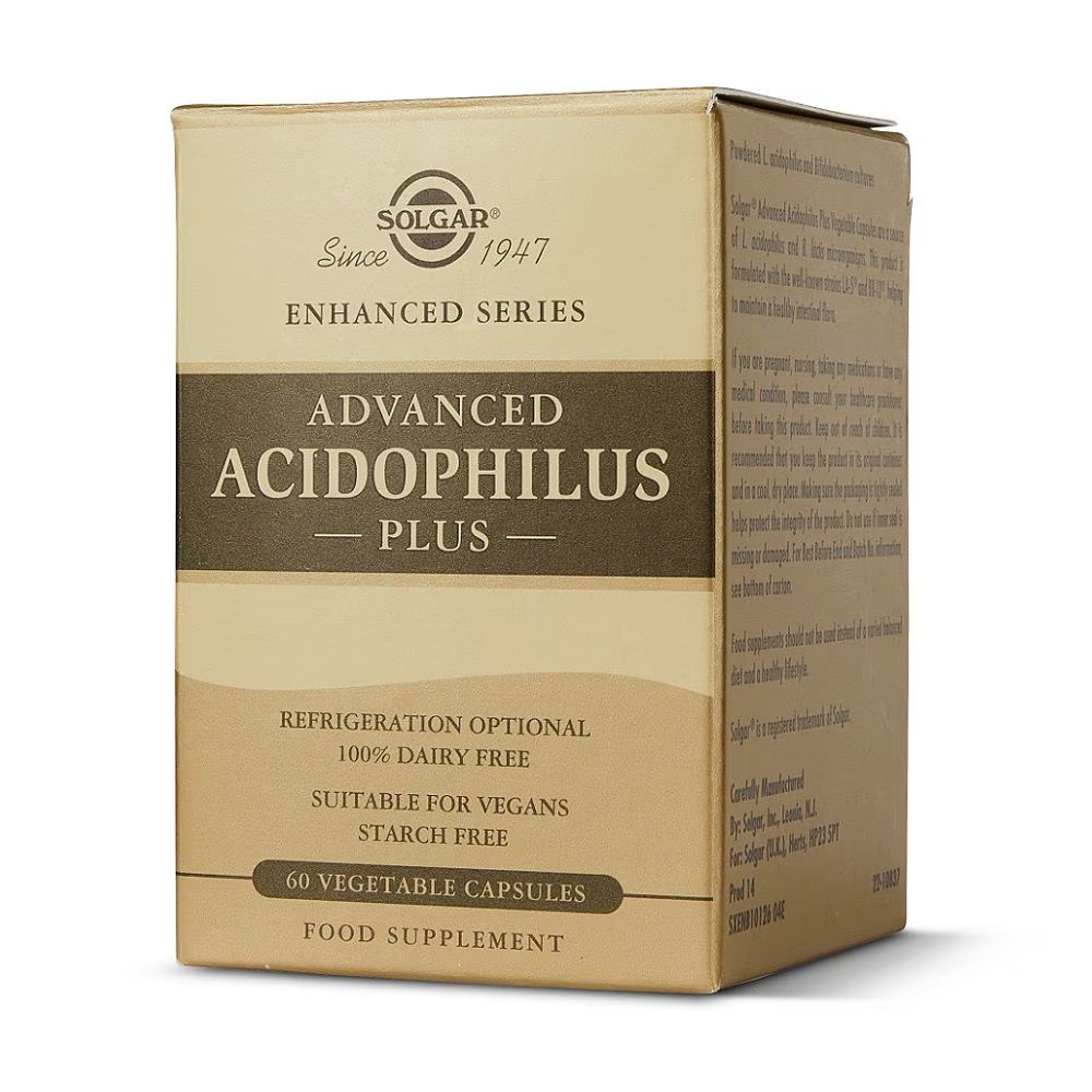 PROBIÓTICO Avanzado Plus Acidophilus (Advanced PLUS Acidophilus 60 cápsulas) de solgar Solgar SOL-00899 Ayudas aparato Digest...