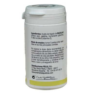 Aceite de Hígado de Bacalao 90 perlas de Ana Maria Lajusticia Ana Maria LaJusticia ANA-68026 Ayudas niveles Colesterol y Trig...
