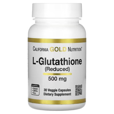 L-glutatión (reducido), 500 mg, 30 cápsulas vegetales de California Gold Nutrition California Gold Nutrition CGN-01897 Antiox...