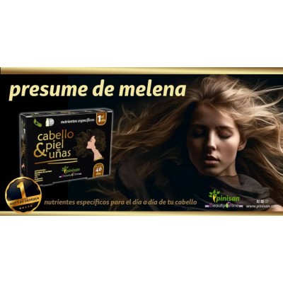 Cabello Piel y Uñas (nutrientes específicos) 40 Cápsulas de Pinisan Pinisan PIN-00158 Piel, Cabello y Uñas, Complementos y Vi...