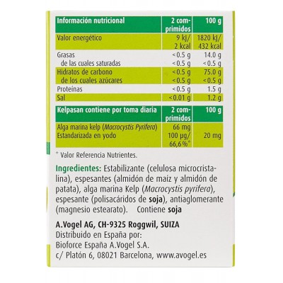 Kelpasan 120 Comprimidos de A.Vogel A.VOGEL BIOFORCE 0040007078 Complementos alimenticios salud.bio