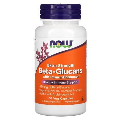 Beta glucanos, Con ImmunEnhancer 250 mg, 60 cápsulas vegetales de NOW Foods NOW Foods NOW-03033 Sistema inmunitario salud.bio