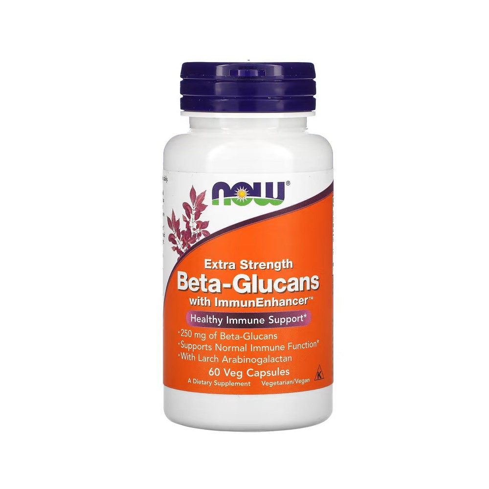 Beta glucanos, Con ImmunEnhancer 250 mg, 60 cápsulas vegetales de NOW Foods NOW Foods NOW-03033 Sistema inmunitario salud.bio