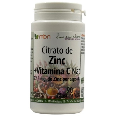 Citrato de Zinc + Vitamina C natural de Manabios Manabios MAN-37155 Vitamina C salud.bio