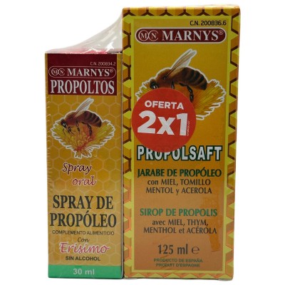 PACK 2x1 Propoltos Spray 30ml + Jarabe 125ml de MARNYS® Marnys PACK-MAR-MN62 Sistema inmunitario salud.bio