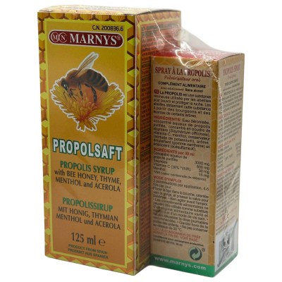 PACK 2x1 Propoltos Spray 30ml + Jarabe 125ml de MARNYS® Marnys PACK-MAR-MN62 Sistema inmunitario salud.bio