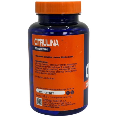 Citrulina Malato Competition 700mg 120 cápsulas de Megaplus Megaplus MEG-06424 Suplementos Deportivos (Complementos Alimentic...