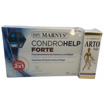 Pack 2x1 CONDROHELP Forte Viales + ARTOHELP Masaje 50ml de Marnys Marnys PACKMN803MN337 Articulaciones, Huesos, Tendones y Mu...