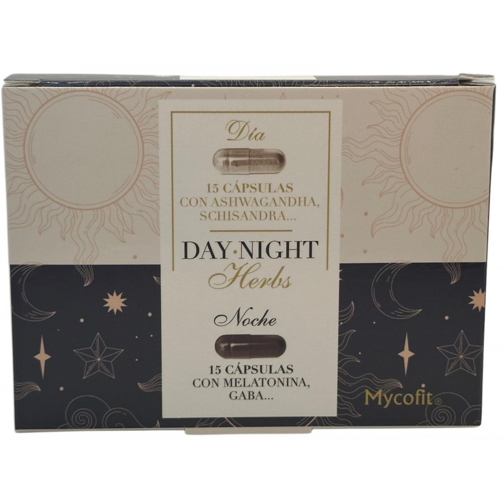 DAY-NIGHT herbes 15+15 cápsulas de Mycofit Mycofit S.L. MYC-19610 insomnio y descanso salud.bio