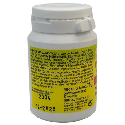 Própolis + Erísimo Forte 30 comprimidos de Integralia INTEGRALIA INT-54552 Sistema inmunitario salud.bio