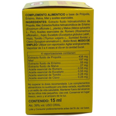 Própolis Spray con Erísimo 15ml y 30ml de Integralia INTEGRALIA INT-54525-INT-54540 Sistema inmunitario salud.bio
