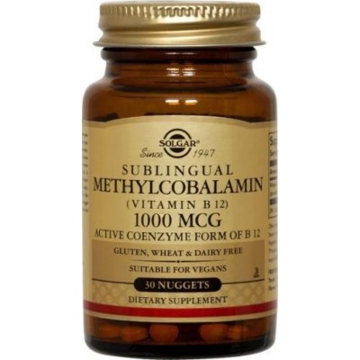 Metilcobalamina 1000mcg 30 Comprimidos Masticables B12 de solgar Solgar 051950 Vitamina B salud.bio