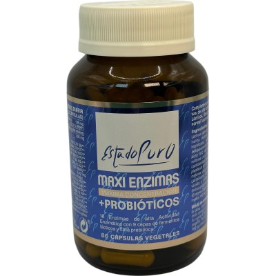 Maxi Enzimas con Probióticos 80 cápsulas de Estado Puro de Tongil Tongil M48 Ayudas aparato Digestivo salud.bio