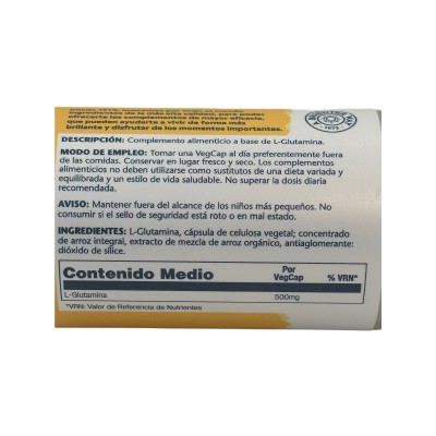 L-glutamina 500mg 50 Cápsulas Vegetales de Solaray SOLARAY SOLA-37667 Suplementos Deportivos (Complementos Alimenticios) salu...