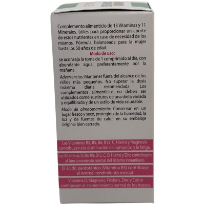 Multicomplex MUJER (Vitaminas y Minerales) 30 comprimidos de ESI ESI ESI-13527 Vitaminas y Multinutrientes salud.bio