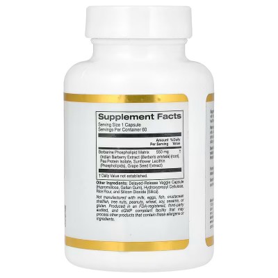 Berberina avanzada, Fitosoma Berbevis, 550 mg, 60 cápsulas vegetales de California Gold Nutrition California+Gold+Nutrition C...