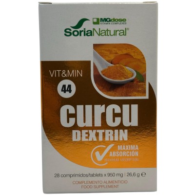 vit&min 44 Curcudextrin 28Comprimidos 950mg de Soria Natural SORIA NATURAL SOR-59544 Suplementos Naturales acción Analgesica,...
