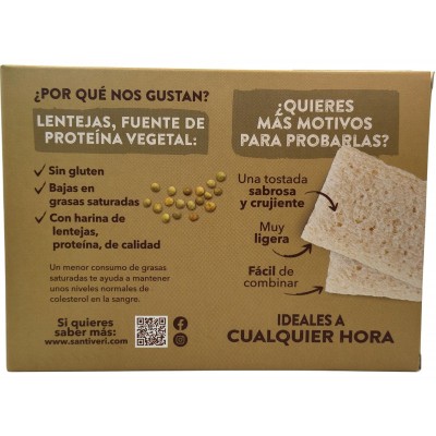 Tostadas Crujientes LENTEJAS BIO 100gr. de Santiveri Santiveri  SAN-04128 Alimentación salud.bio