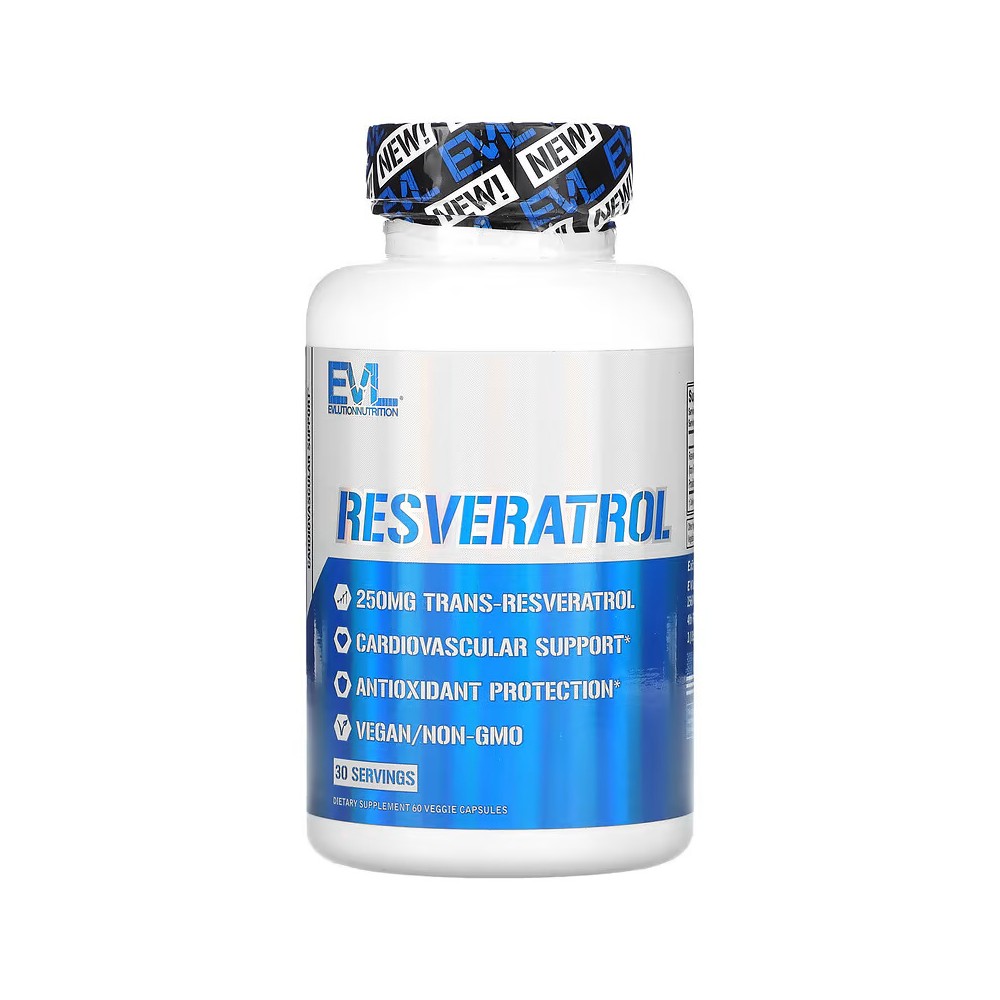 Resveratrol 250 mg 60 cápsulas vegetales de EVLution Nutrition EVLution Nutrition EVL-02813 Antioxidantes salud.bio