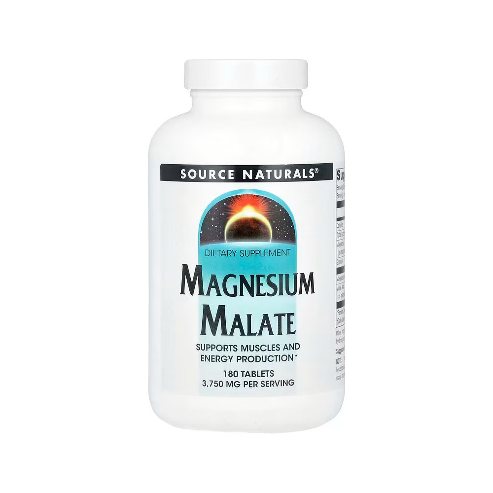 Malato de magnesio 3750 mg, (1250 mg por comprimido) de Source Naturals Source Naturals SNS-00535-00262 Suplementos Minerales...