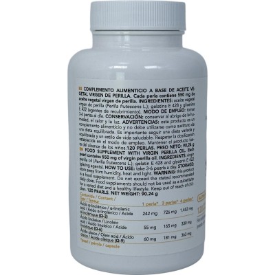 Perilla Aceite Vegetal Virgen 120 Perlas Omega 3 Vegetal de Intersa INTERSA INT-00296 Sistema inmunitario salud.bio