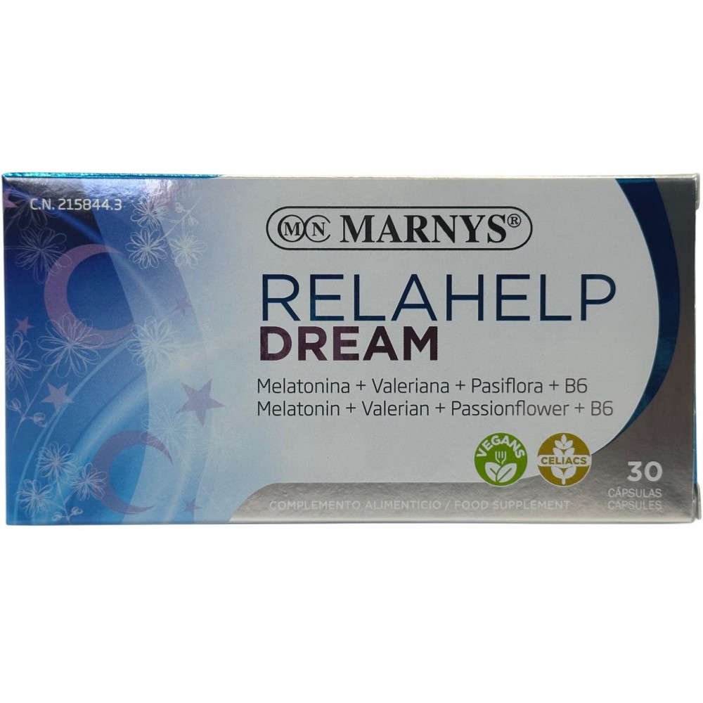 Relahelp 30 cápsulas de Marnys Marnys MN326 Estados emocionales, ansiedad, estrés, depresión, relax salud.bio