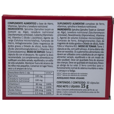 Hierro Plus 30 Cápsulas de integralia INTEGRALIA INT-331 Suplementos Minerales  salud.bio