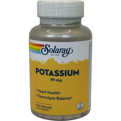BIG Potasio Citrato 99 mg 200 Cápsulas Vegetales de Solaray SOLARAY SOLA-04671 Minerales salud.bio