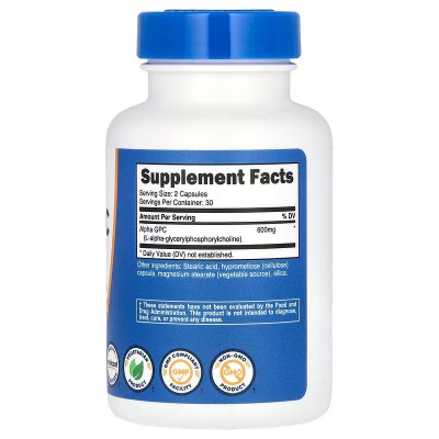Alpha-GPC, 600 mg, 60 cápsulas (300 mg por cápsula) de Nutricost Nutricost NCS-67911 Ayuda Funcion Celebral salud.bio