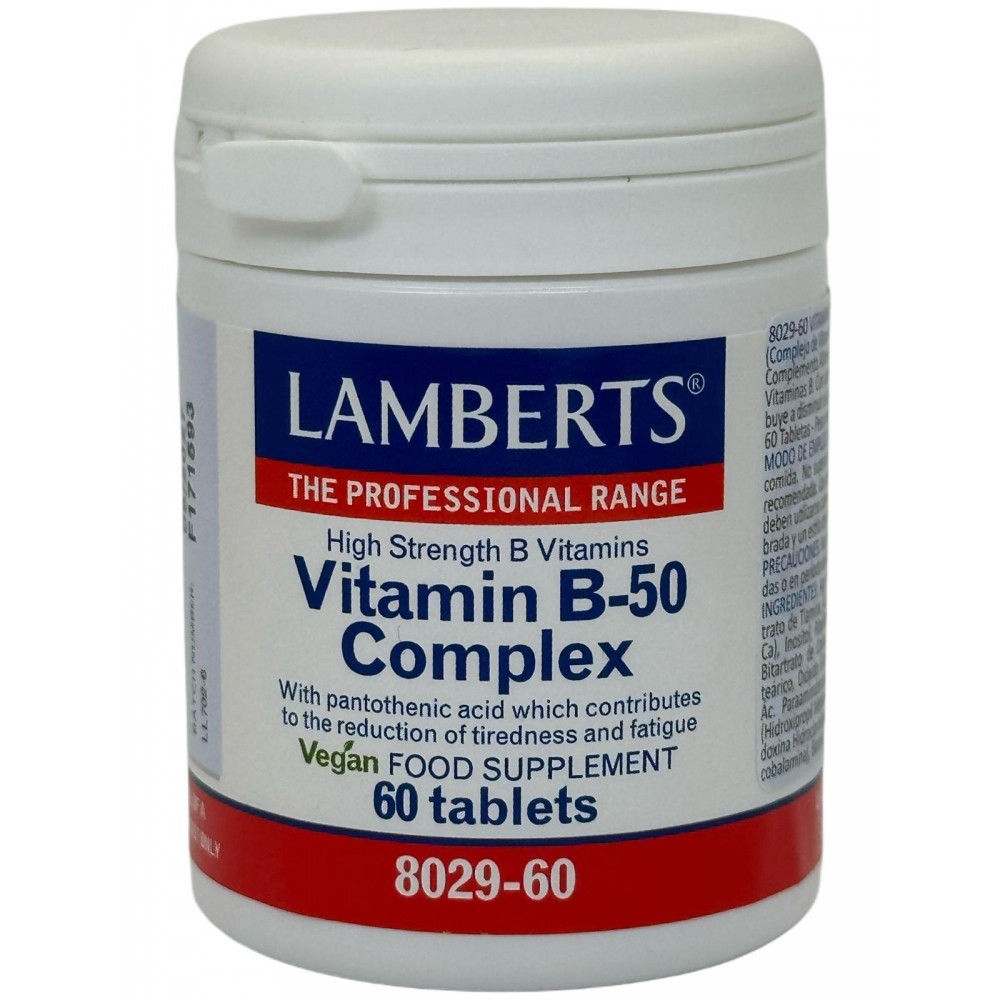 Complejo Vitamina B-50 Complex de Lambert Profesional Lamberts 8029-60 Vitamina B salud.bio