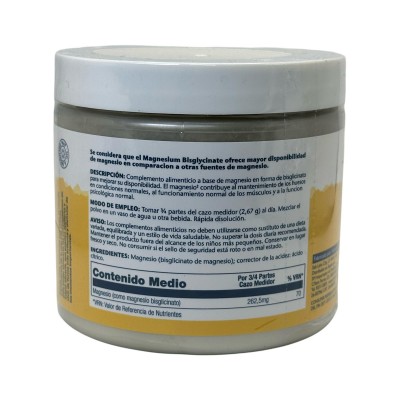 Magnesium Bisglycinate mejorado (Bisglicinato) en POLVO 262,5gr de Solaray SOLARAY SOLA-79596 Articulaciones, Huesos, Tendone...