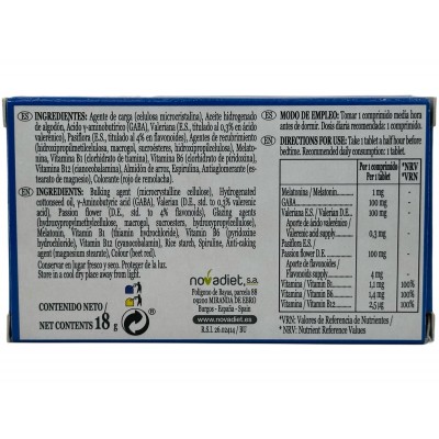 Soñamel 30 comprimidos Bicapa con melatonina de NoVadiet Novadiet 52087 insomnio y descanso salud.bio