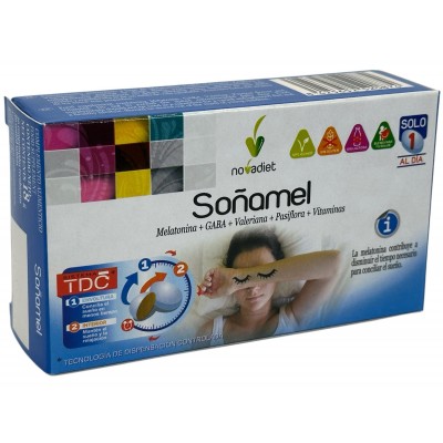 Soñamel 30 comprimidos Bicapa con melatonina de NoVadiet Novadiet 52087 insomnio y descanso salud.bio