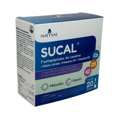 Sucal® Fosfopéptidos de caseína + Calcio citrato + Vitamina D3 + Vitamina K2 de Natysal Natysal NAT-32735 Articulaciones, Hue...