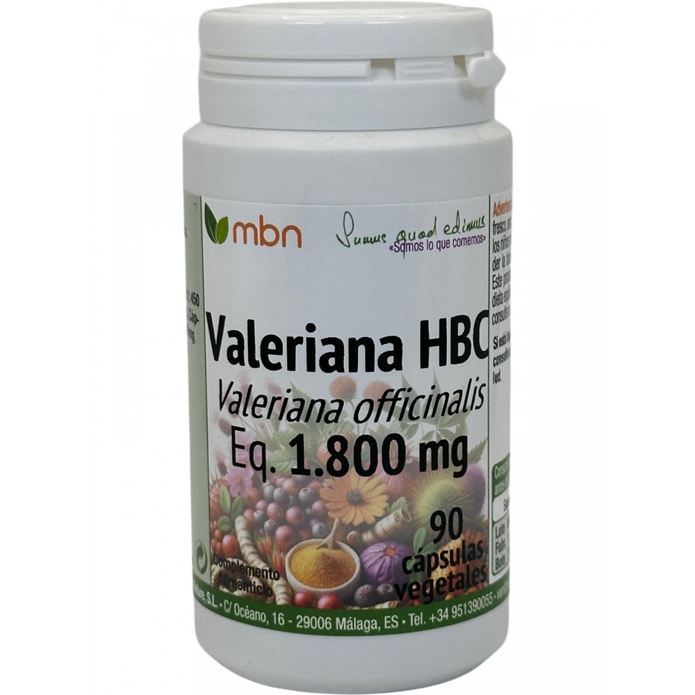 Valeriana 1.800mg HBC 90 Cápsulas de Manabíos Manabios 111567 Estados emocionales, ansiedad, estrés, depresión, relax salud.bio