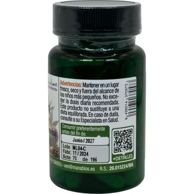 Cardo Mariano Concentración Máxima 12.500 mg en 48 cápsulas de Manabíos Manabios 111207 Higado y sistema hepatobiliar salud.bio
