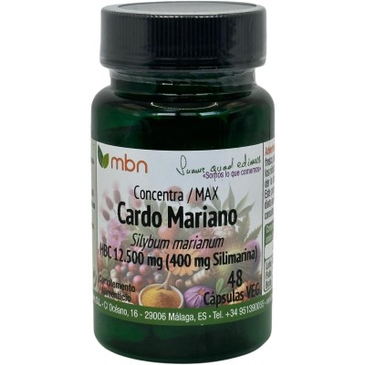 Cardo Mariano Concentración Máxima 12.500 mg en 48 cápsulas de Manabíos Manabios 111207 Higado y sistema hepatobiliar salud.bio