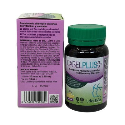Cabelplus 30 perlas de derbós Derbós DER-028 Piel, Cabello y Uñas, Complementos y Vitaminas salud.bio