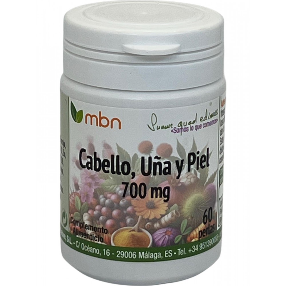 Cabello, uña y Piel 60 Perlas de Manabios Manabios MAN-111424 Piel, Cabello y Uñas, Complementos y Vitaminas salud.bio