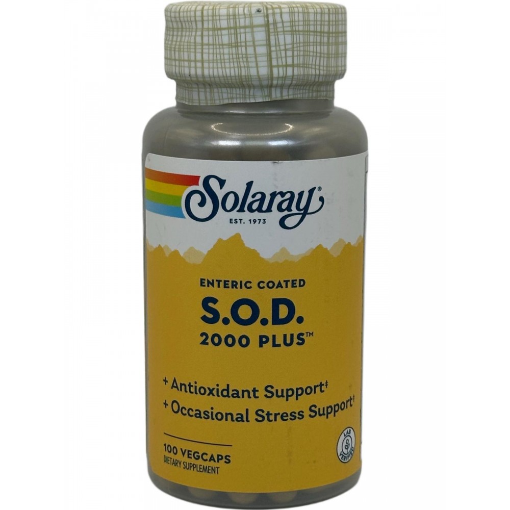 S.O.D. 2000 Plus, Cápsulas de superóxido dismutasa con recubrimiento entérico, 100 cápsulas vegetales de Solaray SOLARAY SOLA...