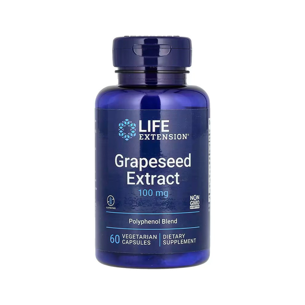 Extracto de semilla de uva (Grapeseed Extract) 100 mg (Rico en Polifenoles) 60 cápsulas vegetales de Life Extension Life Exte...