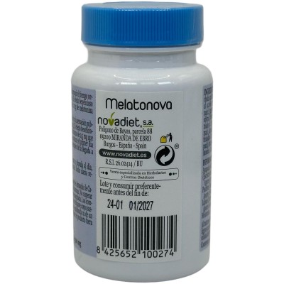Melatonova con Melatonina de 1.9mg y plantas de Novadiet Novadiet 10027 insomnio y descanso salud.bio