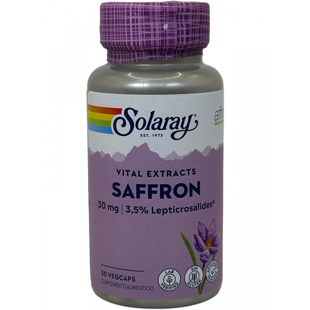 Azafrán (Extractos vitales) SAFFRON 30 mg, 30 cápsulas vegetales de Solaray SOLARAY SOLA-86213 Estados emocionales, ansiedad,...